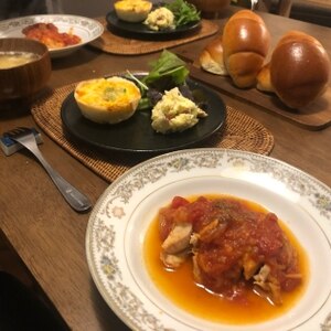 炊飯器で一発！簡単激うまチキンのトマト煮込み